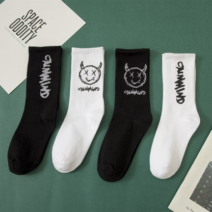 "Broken4 Cartoon Demon High Cotton Sports Socks (2-Pack)"