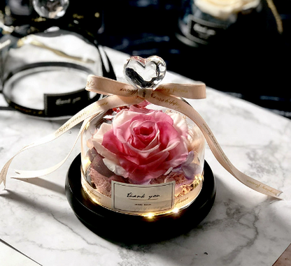 Eternal Rose Gift Box with Glass Dome Decoration