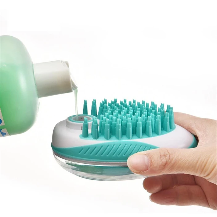 Pet Bathing Tool with Massaging Brush for Dogs and Cats