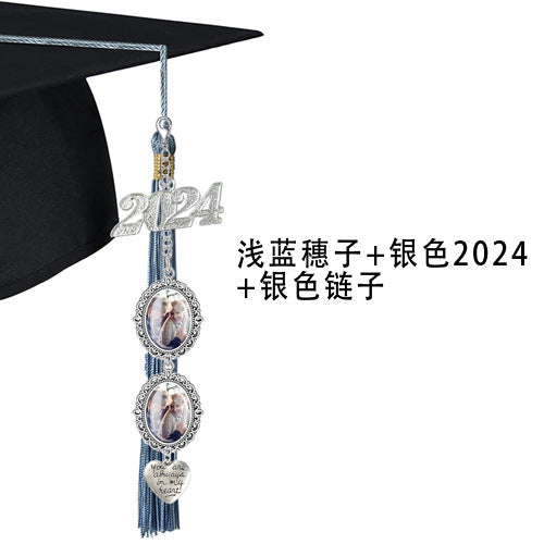 DIY 2024 Graduation Photo Frame with Tassels and Gems