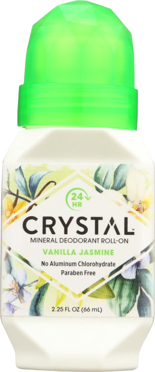 CRYSTAL BODY DEODORANT: Mineral Deodorant Roll On Vanilla Jasmine, 2.25 oz