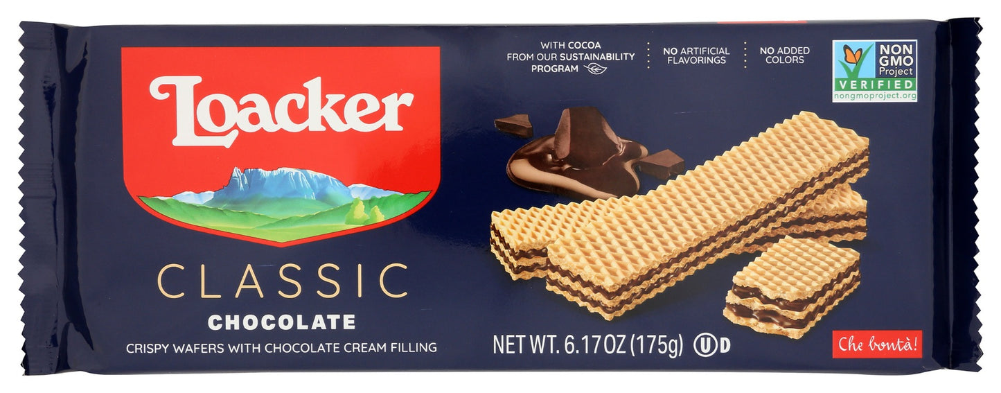 LOACKER: Classic Chocolate Wafers, 6.17 oz