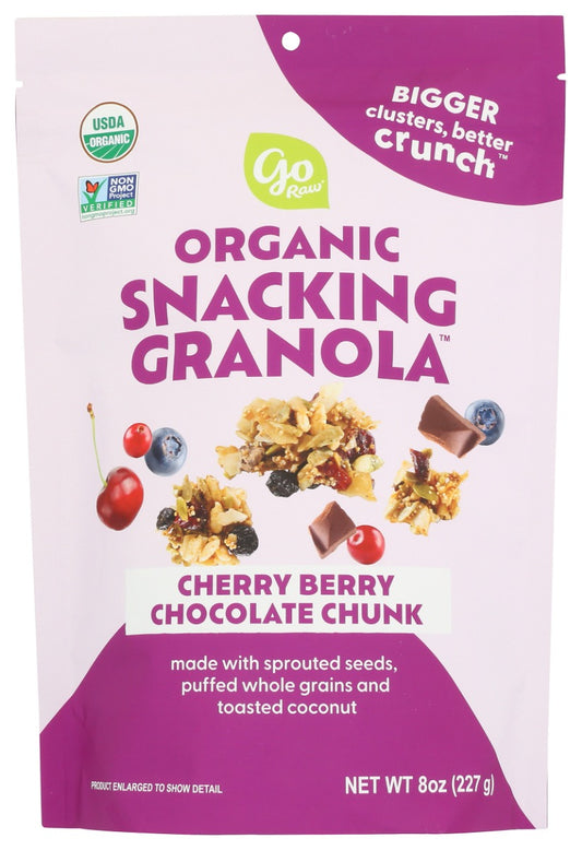GO RAW: Cherry Berry Chocolate Chunk Organic Snacking Granola, 8 oz