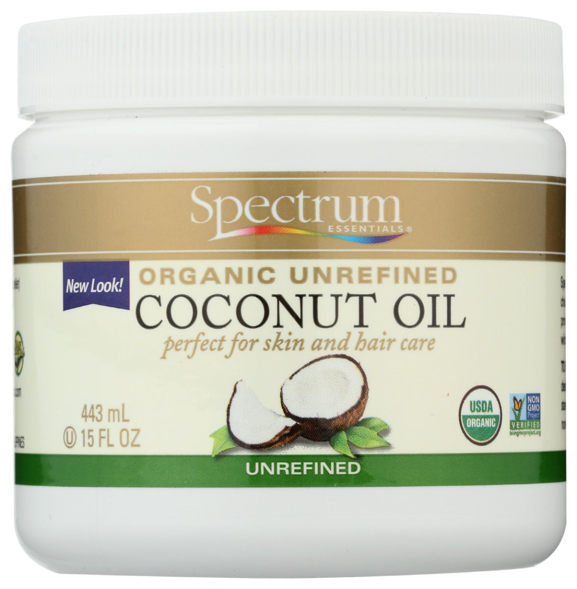 SPECTRUM NATURALS: Organic Coconut Oil Unrefined, 15 fo