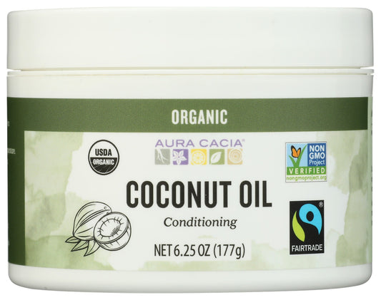 AURA CACIA: Organic Unrefined Coconut Oil, 6.25 fo