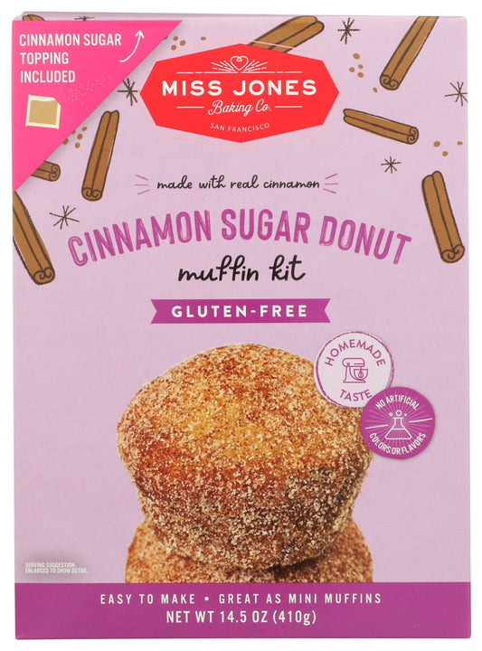 MISS JONES BAKING CO: Gluten Free Cinnamon Sugar Donut Muffin Kit, 14.5 oz