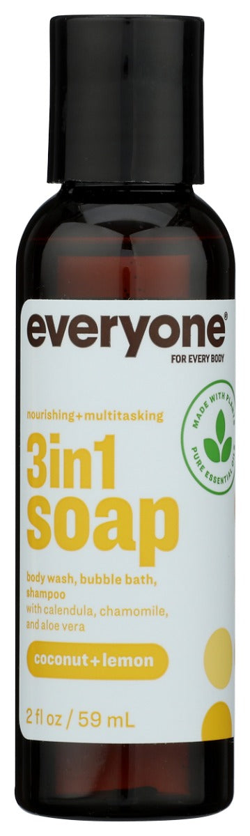 EVERYONE: Coconut Lemon Travel Size 3in1 Soap, 2 fo