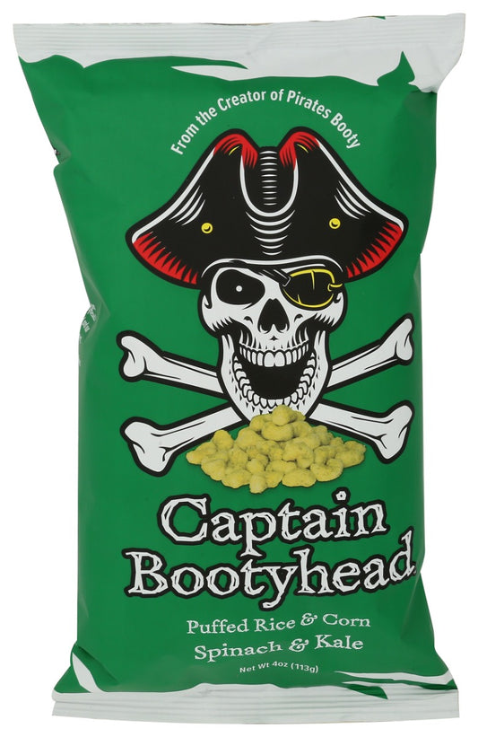 CAPTAIN BOOTYHEAD: Puffed Rice and Corn Spinach and Kale, 4 oz