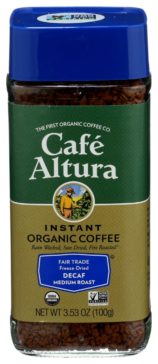 CAFE ALTURA: Instant Organic Coffee Decaf, 3.53 oz