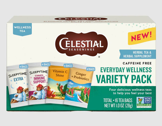 CELESTIAL SEASONINGS: Everyday Wellness Tea Variety Pack, 16 bg