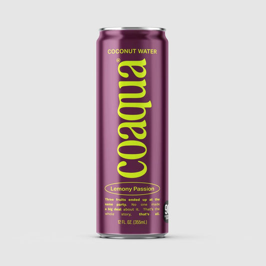 COAQUA: Lemony Passion Coconut Water, 12 fo