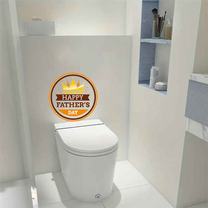 Elegant Crown Toilet Sticker - Self-Adhesive Wall Decor