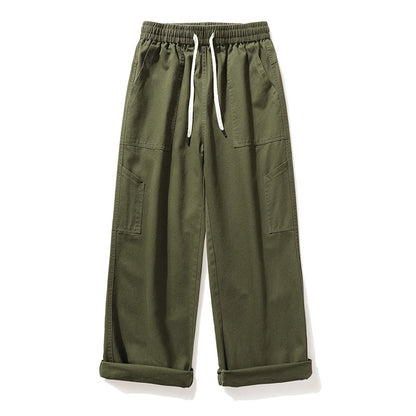 Men's Casual Wide Leg Pants with Elastic Waist