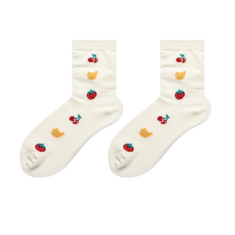 Cute Japanese Cartoon Hand-Painted Women's Socks