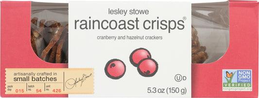 LESLEY STOWE: Cranberry and Hazelnut Crackers, 5.3 oz