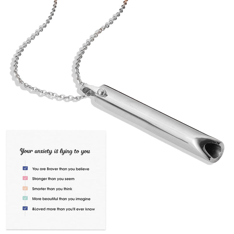 Stainless Steel Meditation Pendant for Breath Control