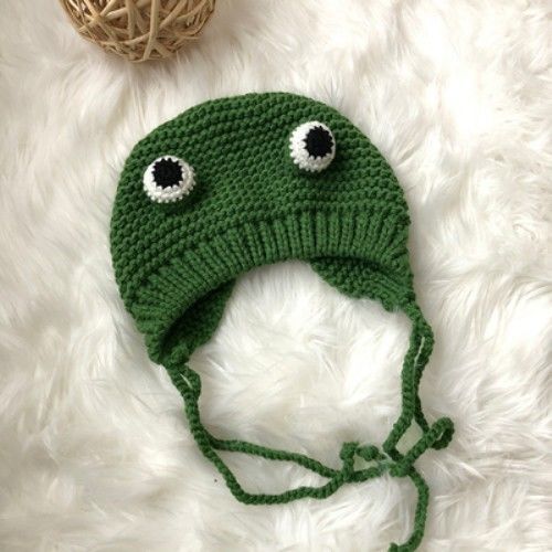 Sweet Cartoon Frog Wool Hat for Kids