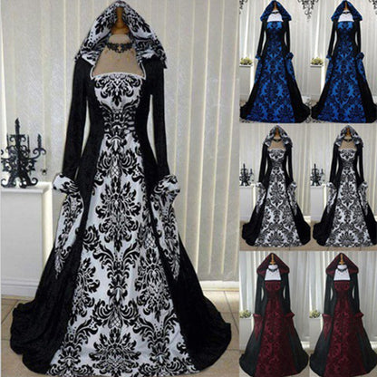 2019 Vintage Style Long Sleeve Hooded Dress