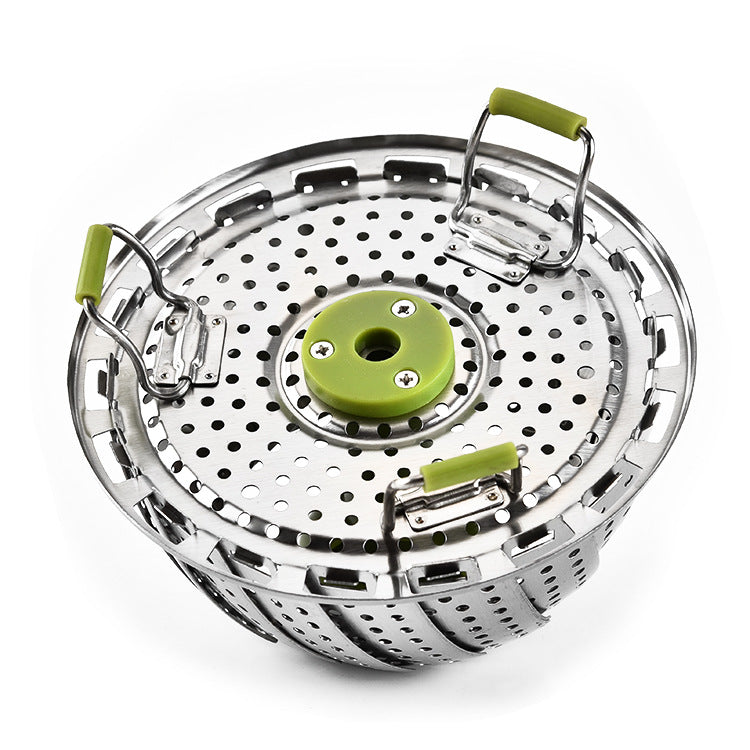 Foldable Vegetable Drain Pan with Steaming Rack