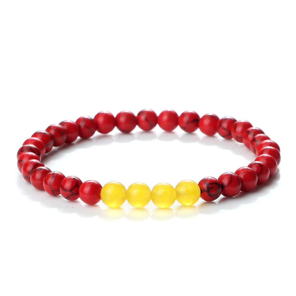 Colorful Stretch Beaded Hand Bracelet with Stones