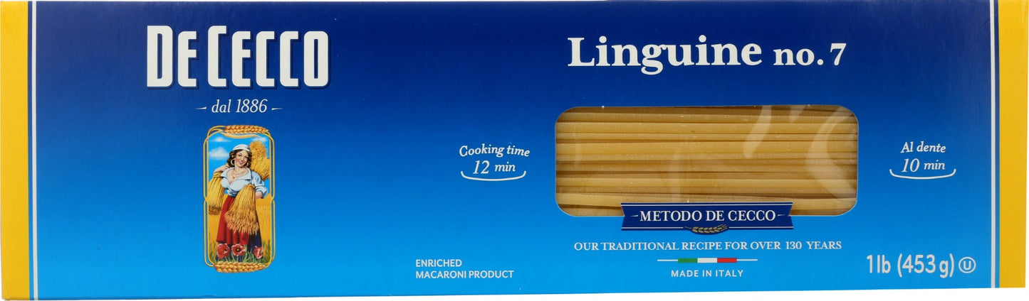DE CECCO: Linguine No 7 Pasta, 16 oz