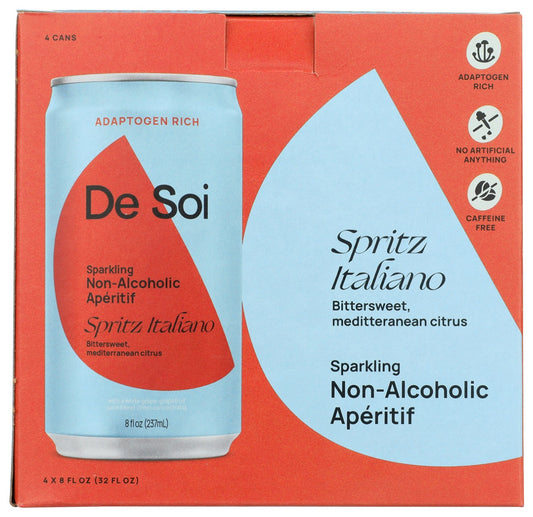 DE SOI: Spritz Italiano Non Alcoholic Aperitif 4Pk, 32 fo