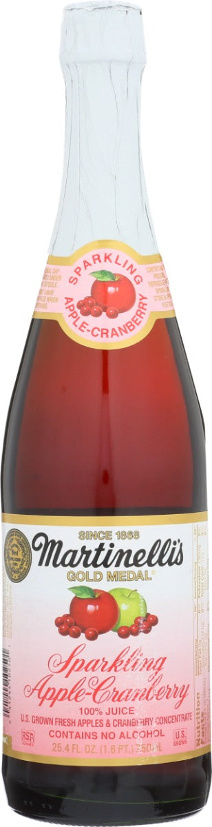 MARTINELLI: Sparkling Apple Cranberry Juice, 25.4 fo