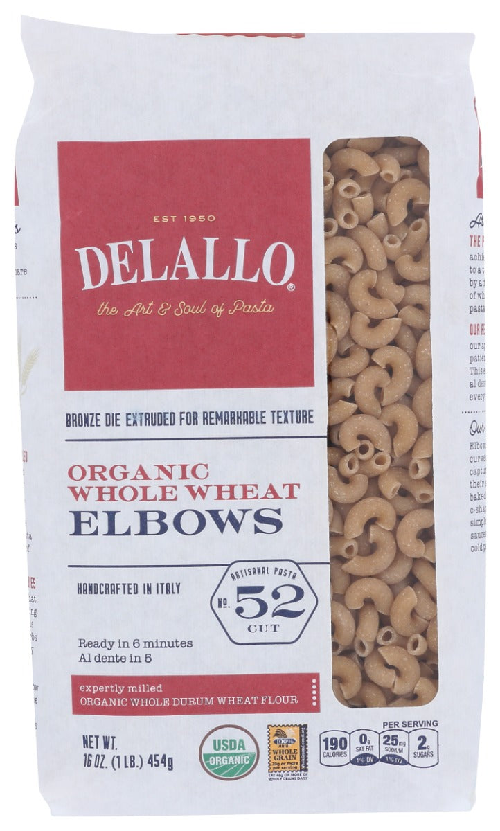 DELALLO: Whole Wheat Elbow Macaroni, 16 oz