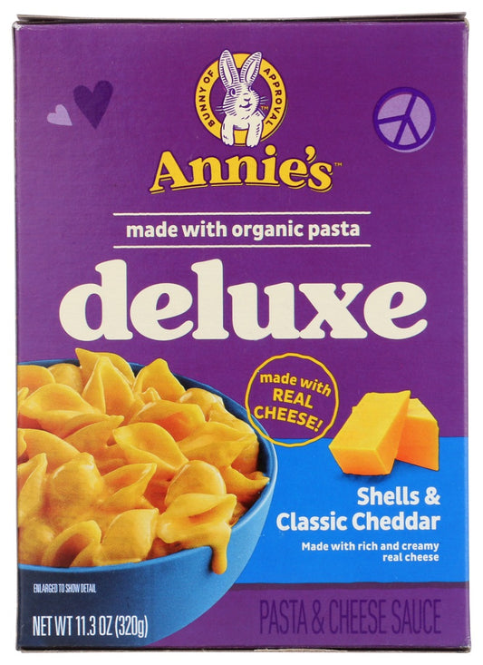 ANNIES HOMEGROWN: Deluxe Rich and Creamy Shells and Classic Cheddar Mac and Cheese, 11.3 oz