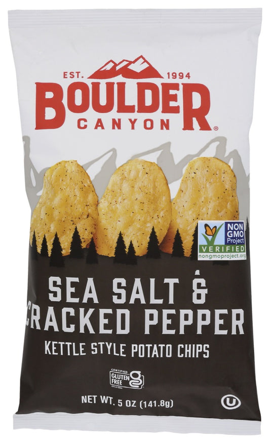 BOULDER CANYON: Sea Salt and Cracked Pepper Kettle Style Potato Chips, 5 oz