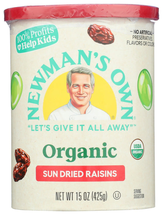 NEWMANS OWN ORGANIC: Organic Sun Dried Raisins Can, 15 oz