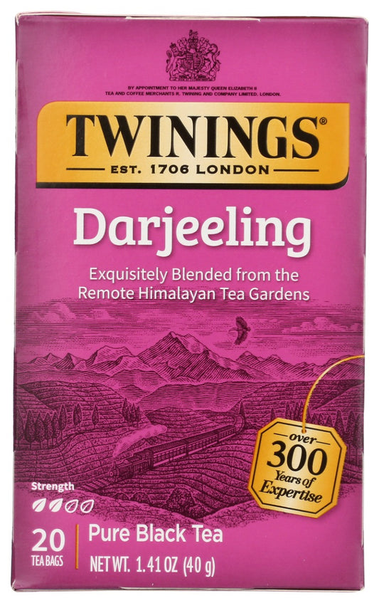 TWINING TEA: Darjeeling Black Tea, 20 bg