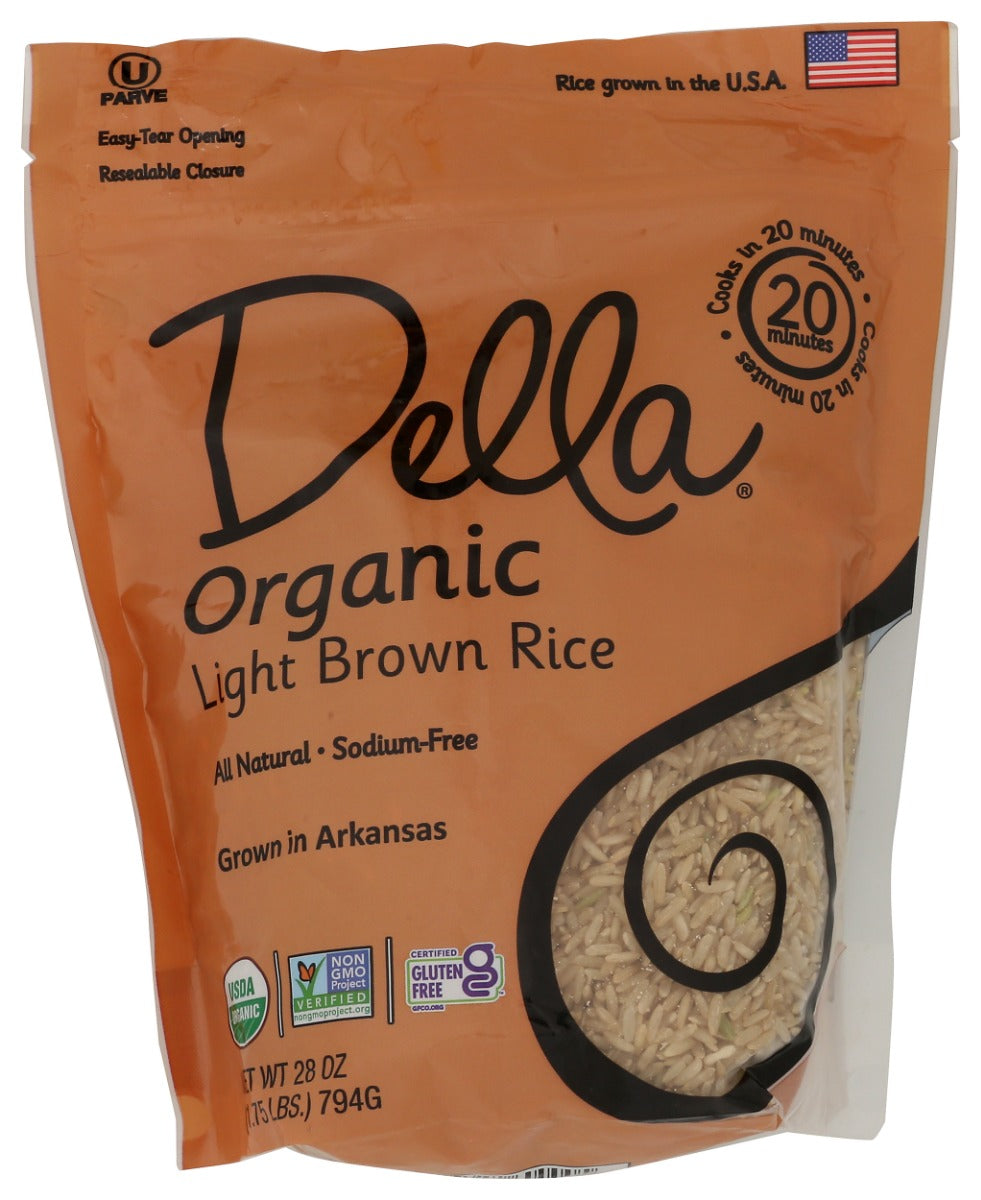DELLA GOURMET: Organic Light Brown Rice, 28 oz