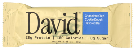 DAVID: Chocolate Chip Cookie Dough Protein Bar, 2.05 oz