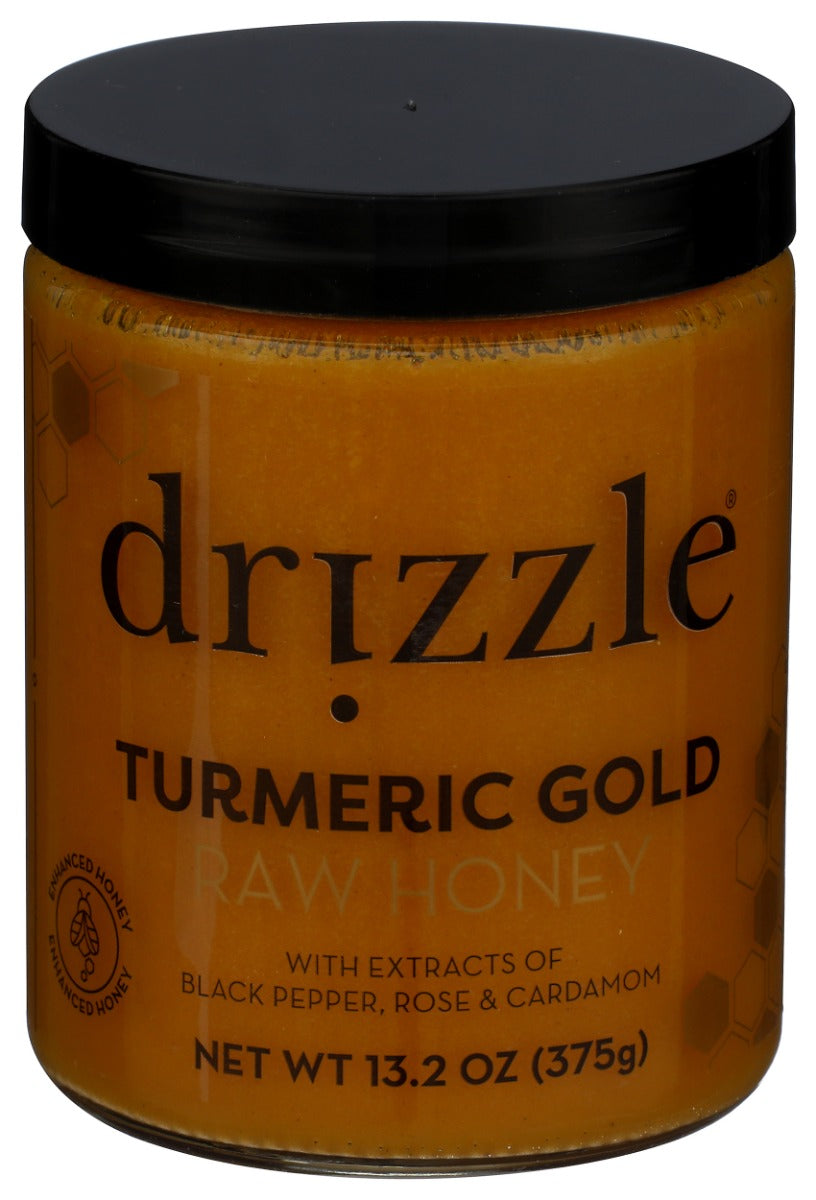DRIZZLE: Turmeric Gold Raw Honey, 13.2 oz