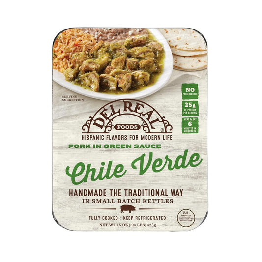 DEL REAL FOODS: Chile Verde Pork in Green Sauce, 15 oz