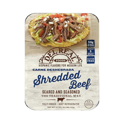 DEL REAL FOODS: Carne Deshebrada Seasoned Shredded Beef, 15 oz