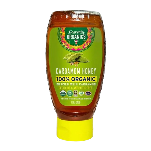HEAVENLY ORGANICS: Organic Raw Cardamom Honey Squeeze Bottle, 12 oz