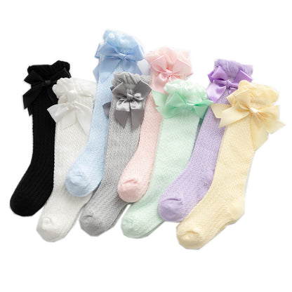 Summer Baby Socks with Bowknot and Mosquito Protection