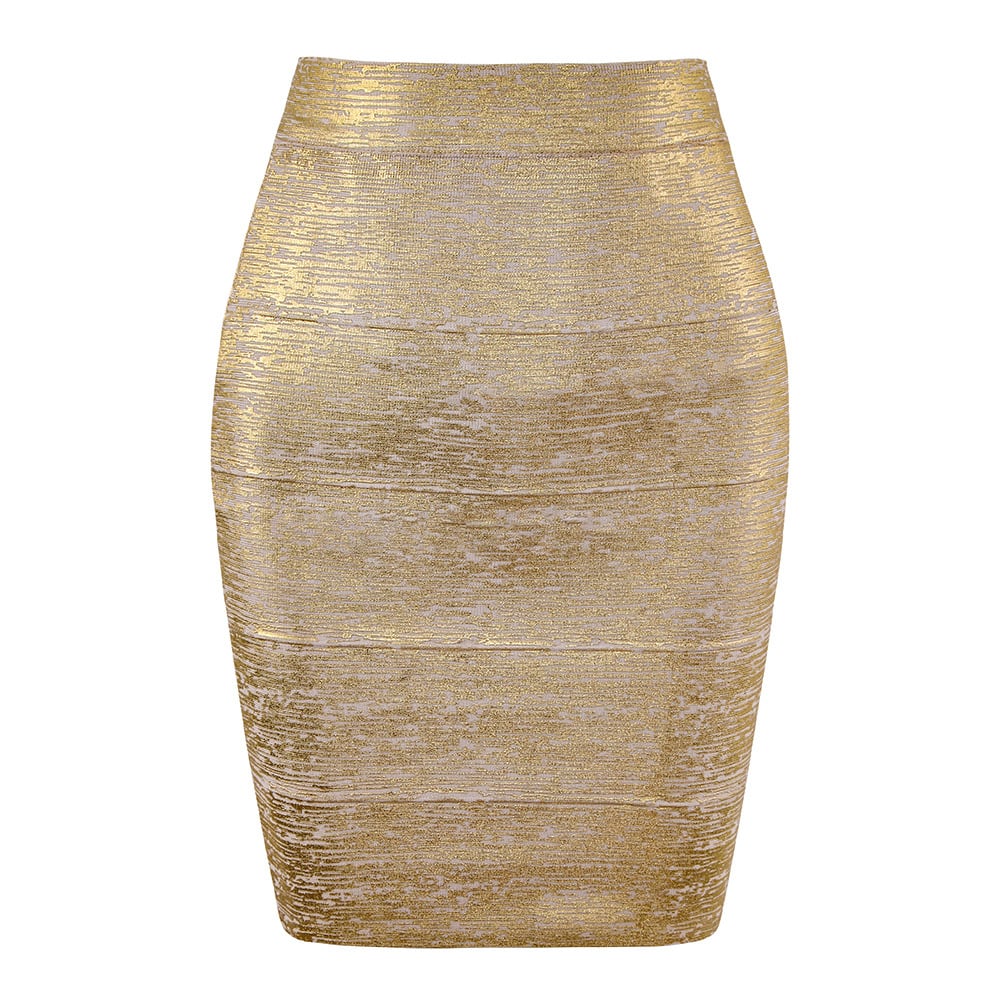 Bronzing Bandage Skirt - European and American Fashion