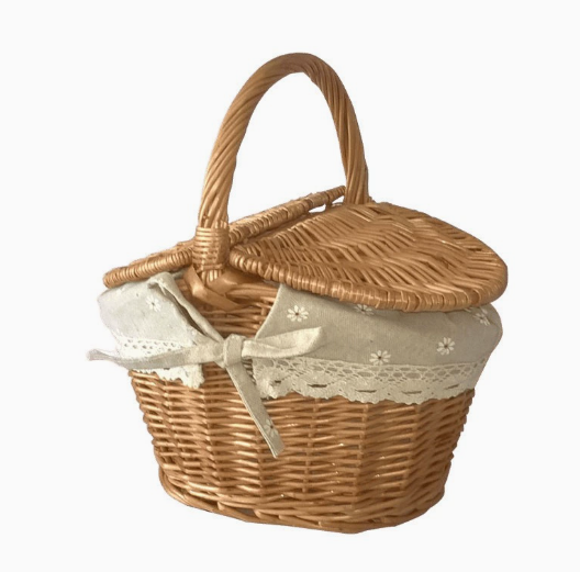 Woven Willow Picnic Basket with Fruit Bowl (One Piece)