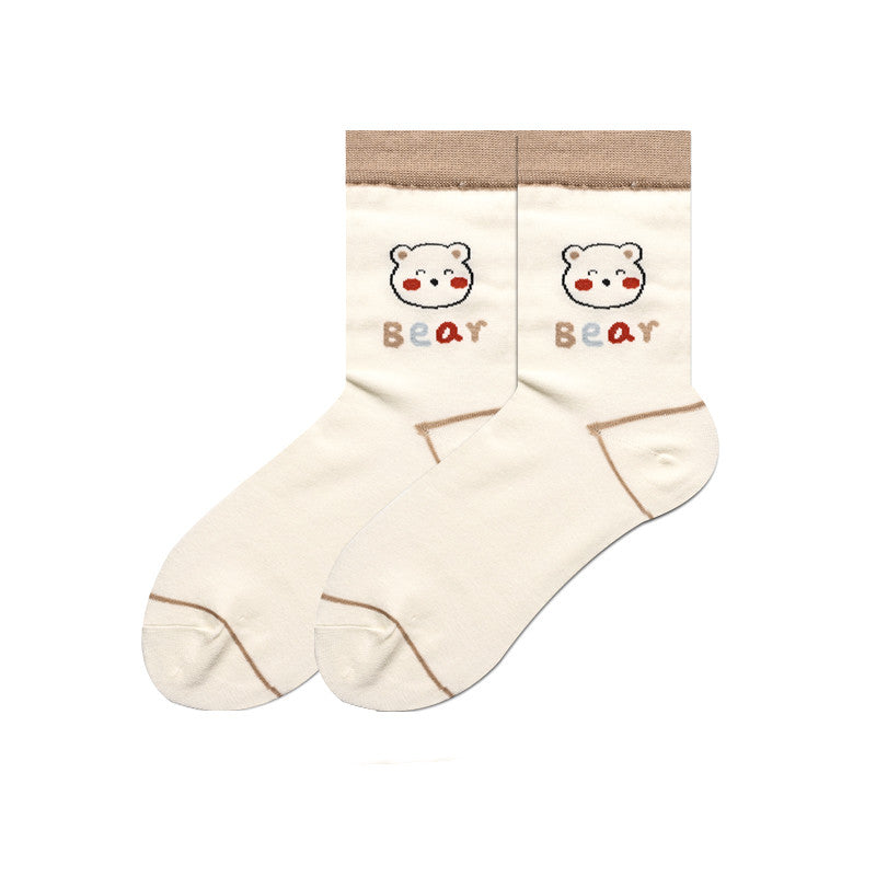 Cute Japanese Cartoon Hand-Painted Women's Socks