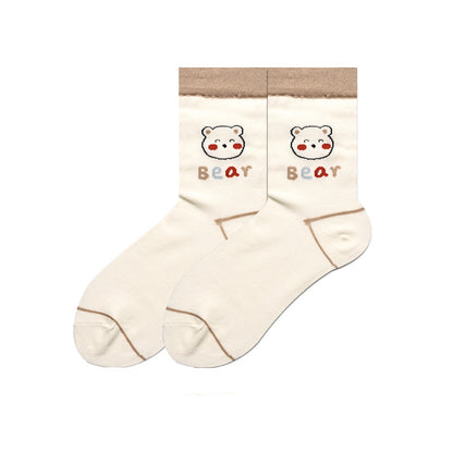 Cute Japanese Cartoon Hand-Painted Women's Socks