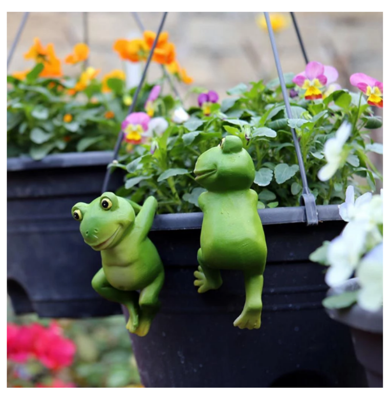 Resin Frog Ornaments for Garden Flower Pot Decoration