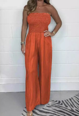 Elastic Slim-fit Wide-leg Casual Denim Trousers