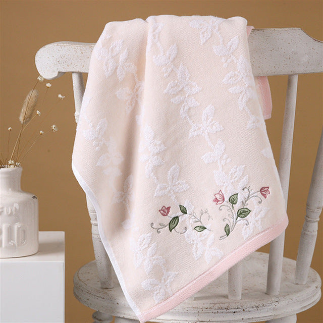 High-Quality Cotton Embroidered Towel for Adults 68x34cm