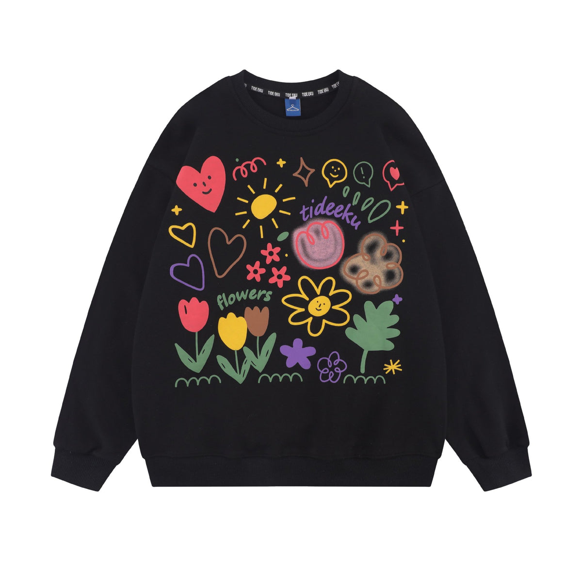 American Tide Loose Fit Floral Print Sweatshirt
