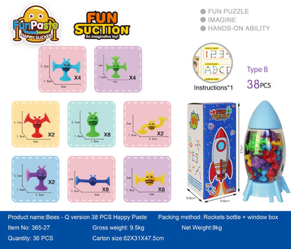 Bees Suction Cups Versatile Building Soft Blocks Toy