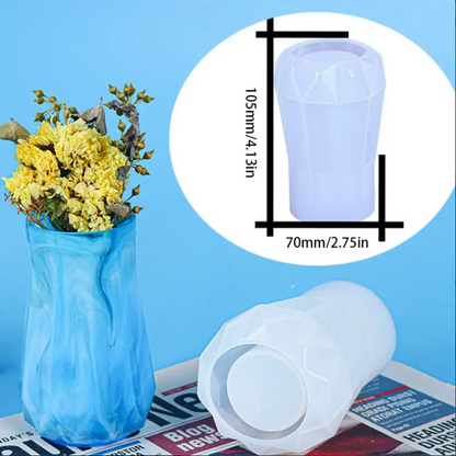 Round Rhombus Crystal Epoxy Mold for Decorative Vase