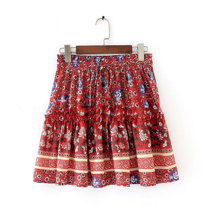 Multi-color Sexy Print Lace Slimming Skirt for Women